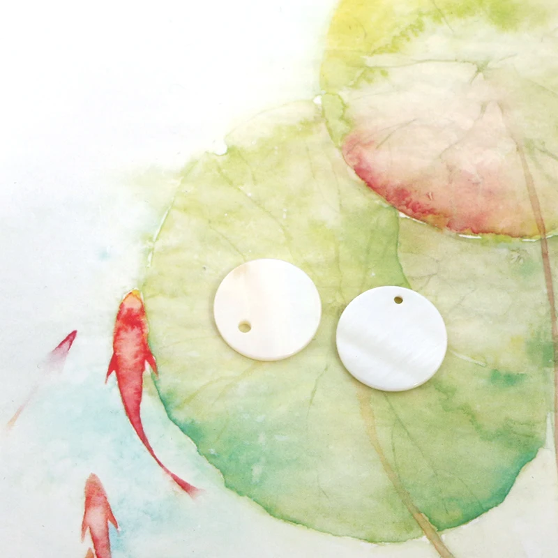 20 шт. геометрические круглые корпуса из натуральной раковины Подвески DIY