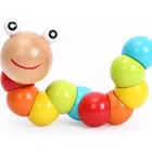 Детский симпатичный пазл-головоломка, Обучающие деревянные искусственные пальцы, гибкая обучающая научная вращающаяся игрушка-червь