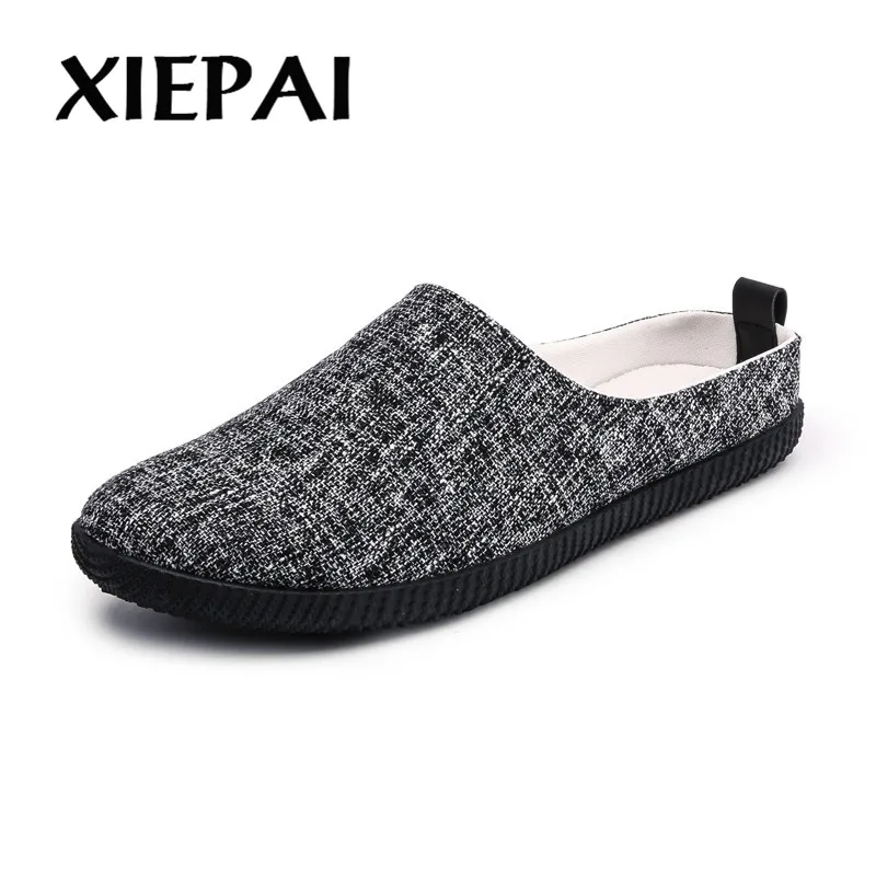 2019 Men Summer Loafers Sandals Breathable Light Slippers Size 39-44 Slip-on Style Man Casual Flat Shoes Black Khaki Beige | Обувь