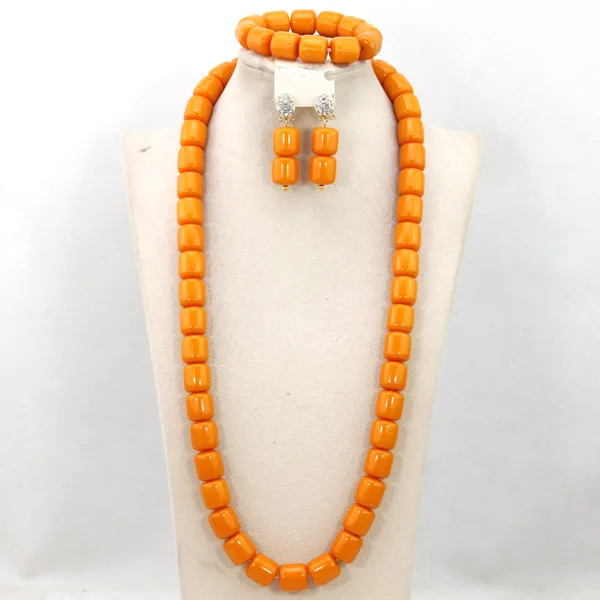 Набор украшений из искусственных коралловых африканских бусин массивное