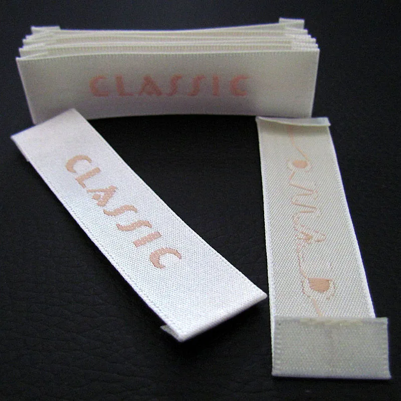 Бирки для одежды на заказ этикетки моющиеся тканые с принтом брендовые логотипом