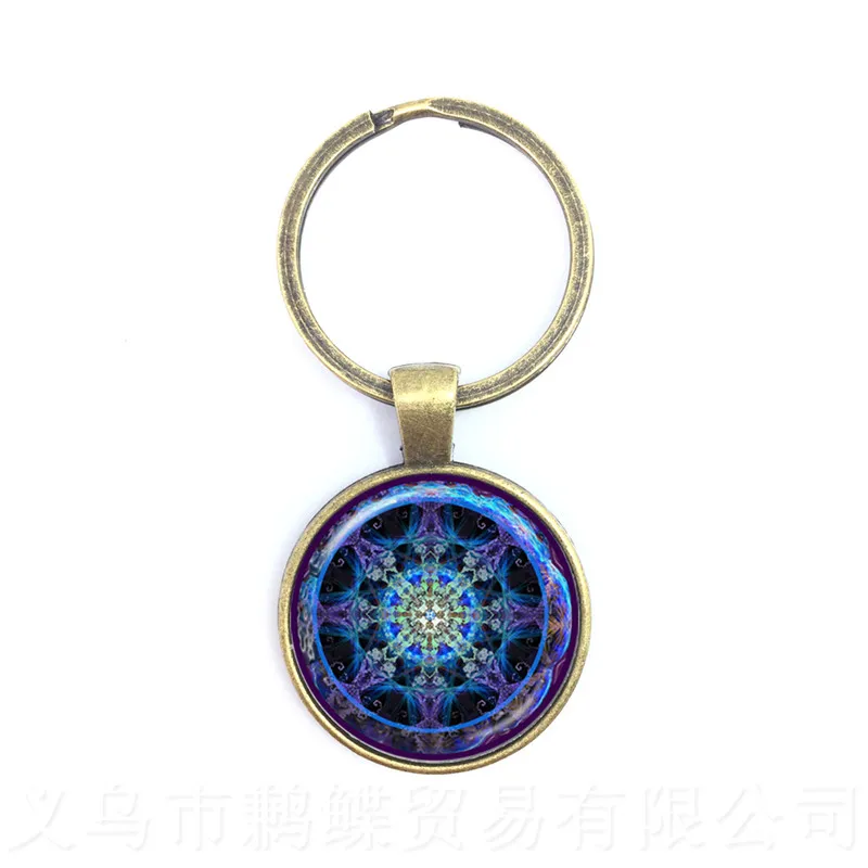 2018 New Chakra Keychain OM Yoga Men Women Jewelry Glass Cabochon Keyring Antique Zen | Украшения и аксессуары