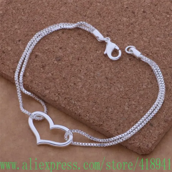 Браслет с серебряным покрытием модные ювелирные украшения двухстрочный