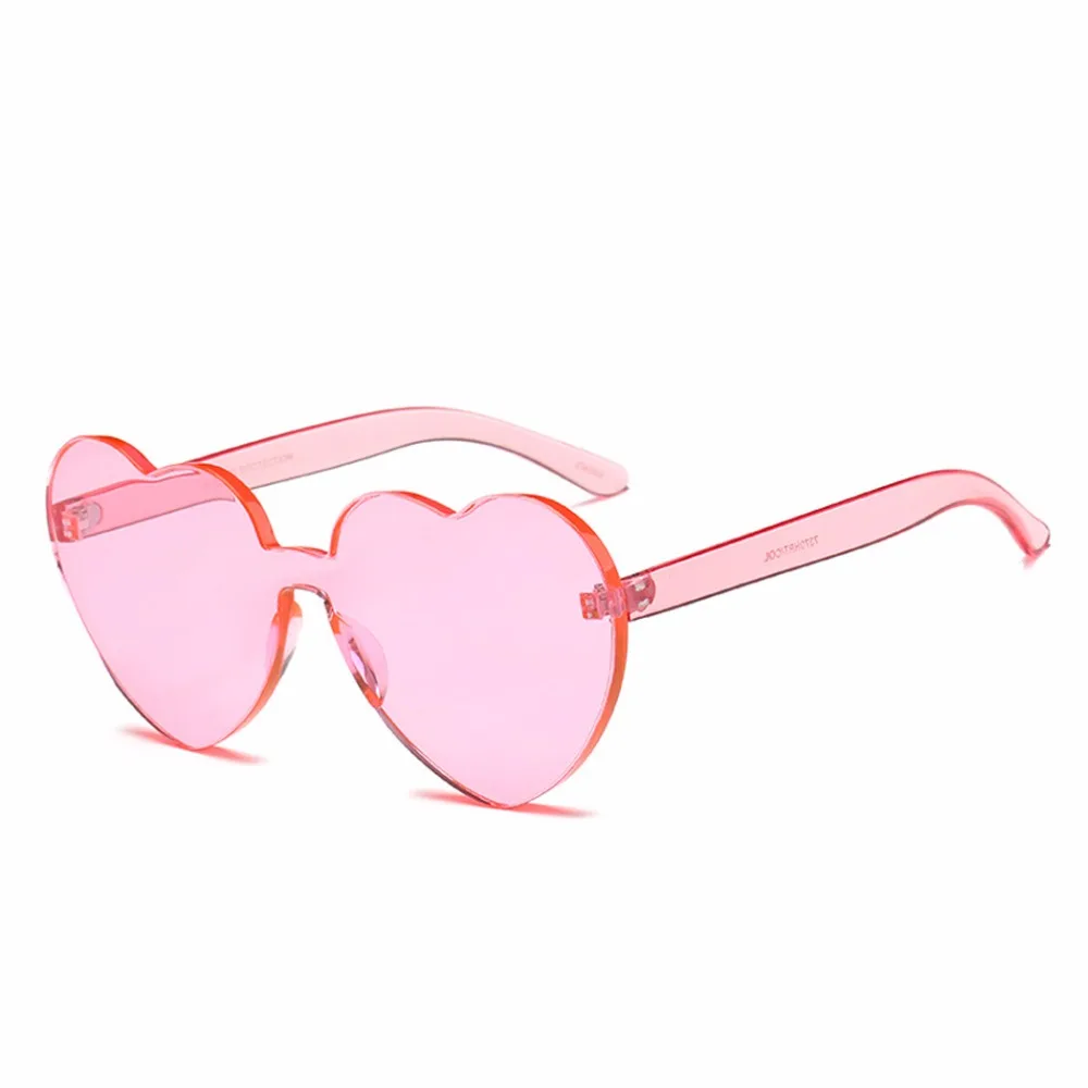 OUTEYE Love Heart shape Солнцезащитные очки женские 2018 без оправы тонированные прозрачные