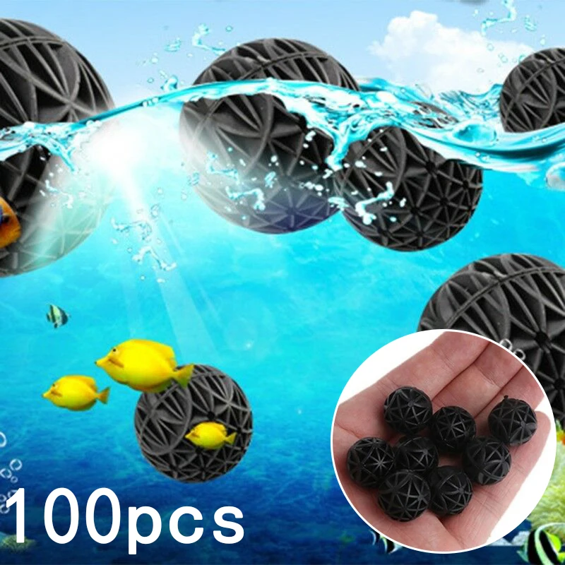Аквариумные шарики с био фильтром многоразовые пластиковые аксессуары для