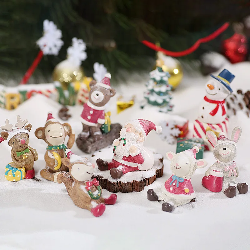 Рождественская игрушка снеговик олень Санта Клаус медведь миниатюрная