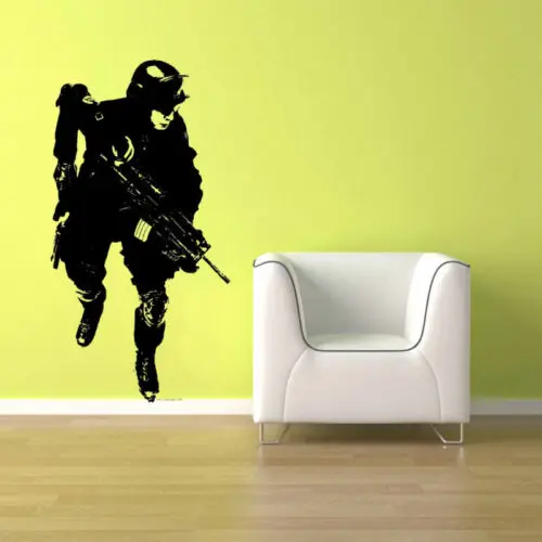 

Free shiping Wall Decal Military Soldier Army Man Boy Room Vinyl Sticker Decal for room decoration