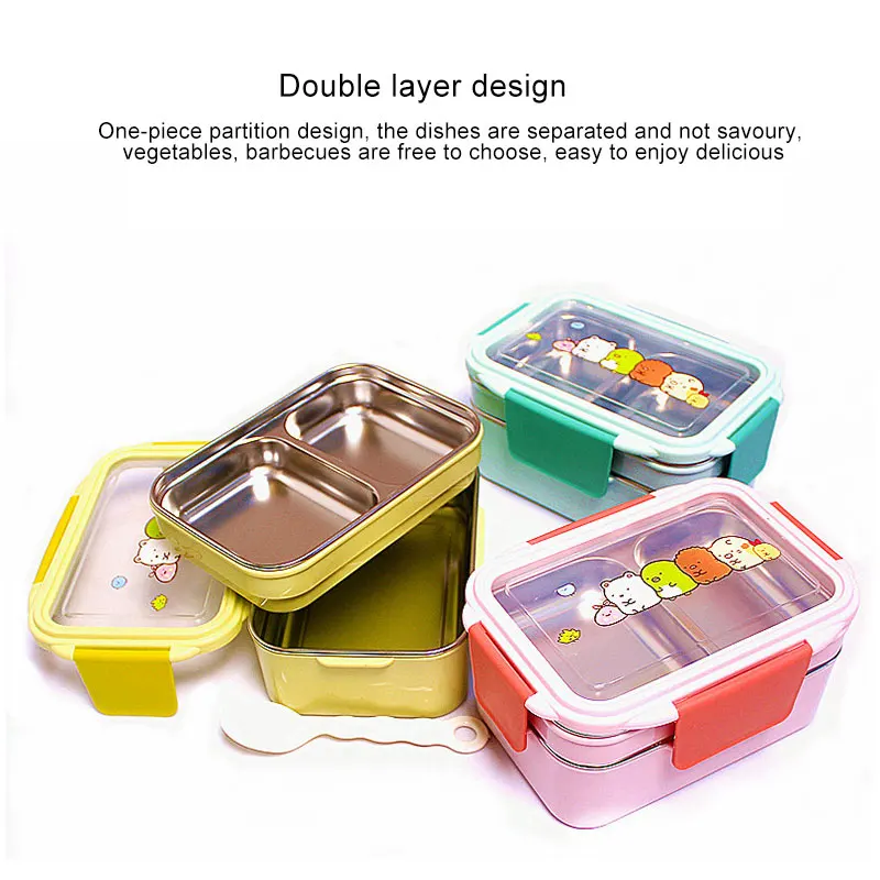 YIBO Two Layers Stainless Steel Lunch Box Household Kitchen Bar Supplies Strong Sealing Ability | Дом и сад