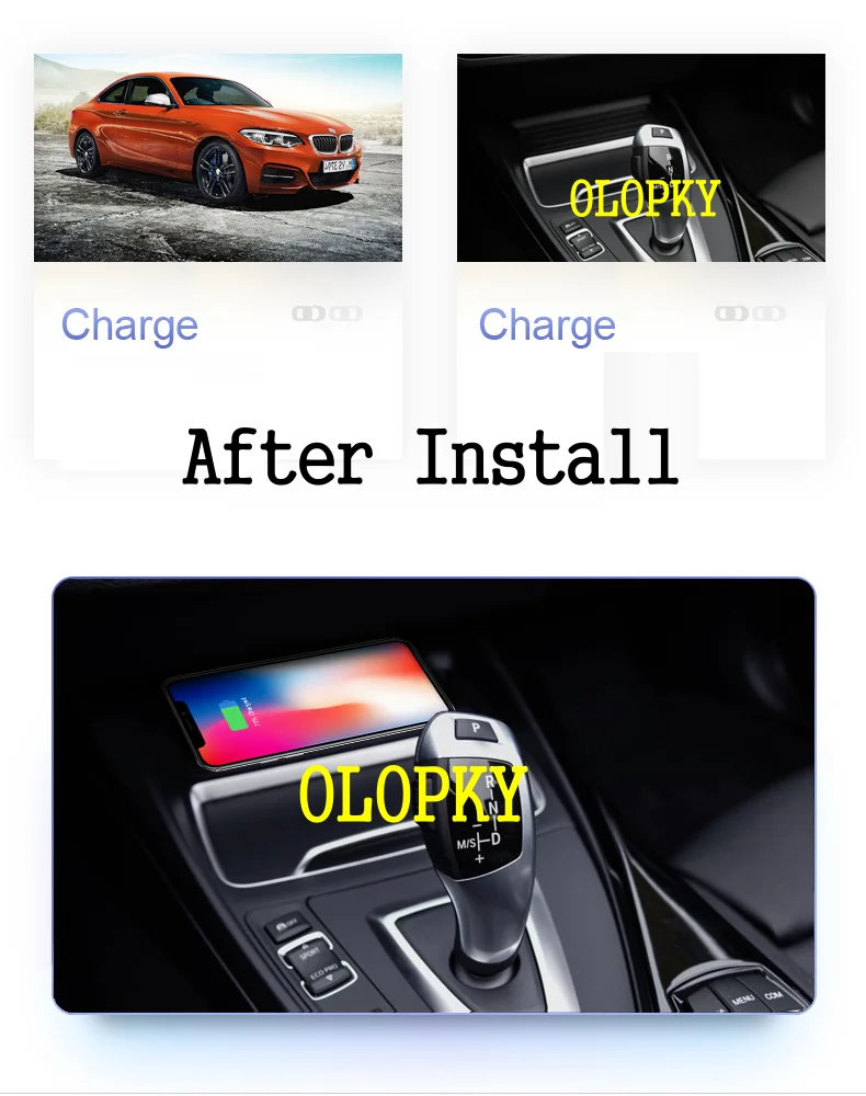 Olopky для BMW QI Беспроводной зарядки Скрытая зарядное устройство мобильного