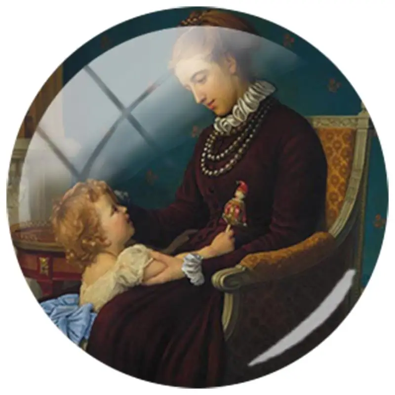 MM209 TAFREE Винтаж мать и ребенок дети искусства Paiting 25 мм круглый стеклянный кабошон купол DIY Камея Подвеска Настройки ювелирных изделий - Цвет: MM209