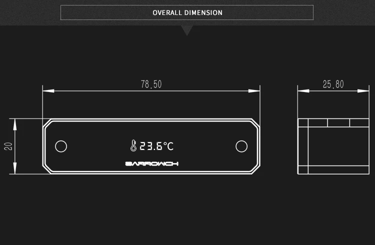 OLED цифровой дисплей измеритель температуры воды используйте для адаптера GPU Block
