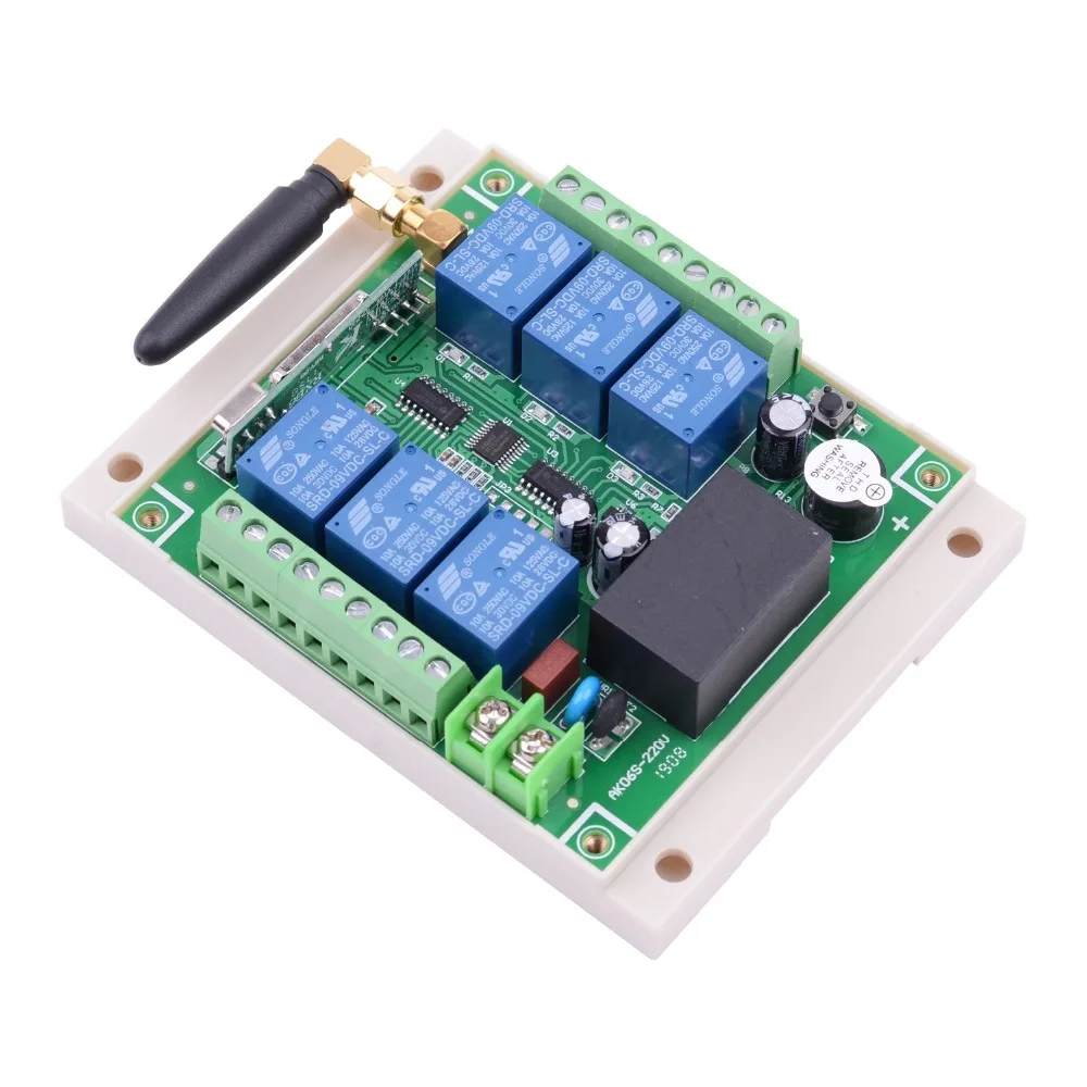 6CH 10A RF Wireless переключатель системы дистанционного управления 110V 220V 250V с 100M 500M