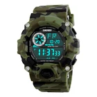 Часы наручные SKMEI Мужские Цифровые, армейские камуфляжные светодиодные в стиле милитари, спортивные
