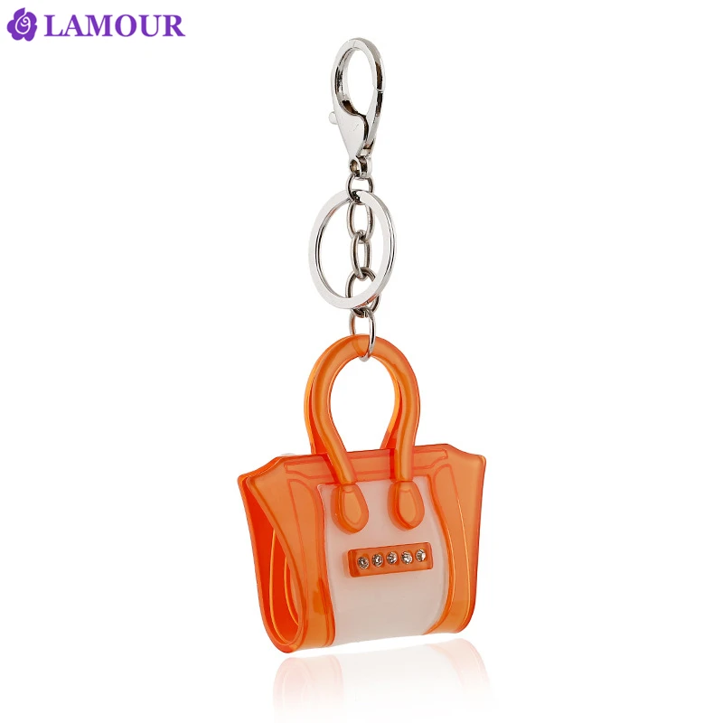 2018 Новая мода брелок для женщин акрил оранжевый горный хрусталь брелоки дам llaveros