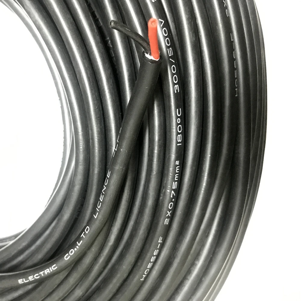 

DHL 100M 2core Instrument Wire Silica gel high temperature cable 0.75 Square YGC high temperature resistant silicone soft wire