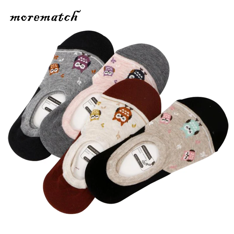Morematch 1 пара женской обуви на весну лето маленькая Сова Pattern хлопок носки