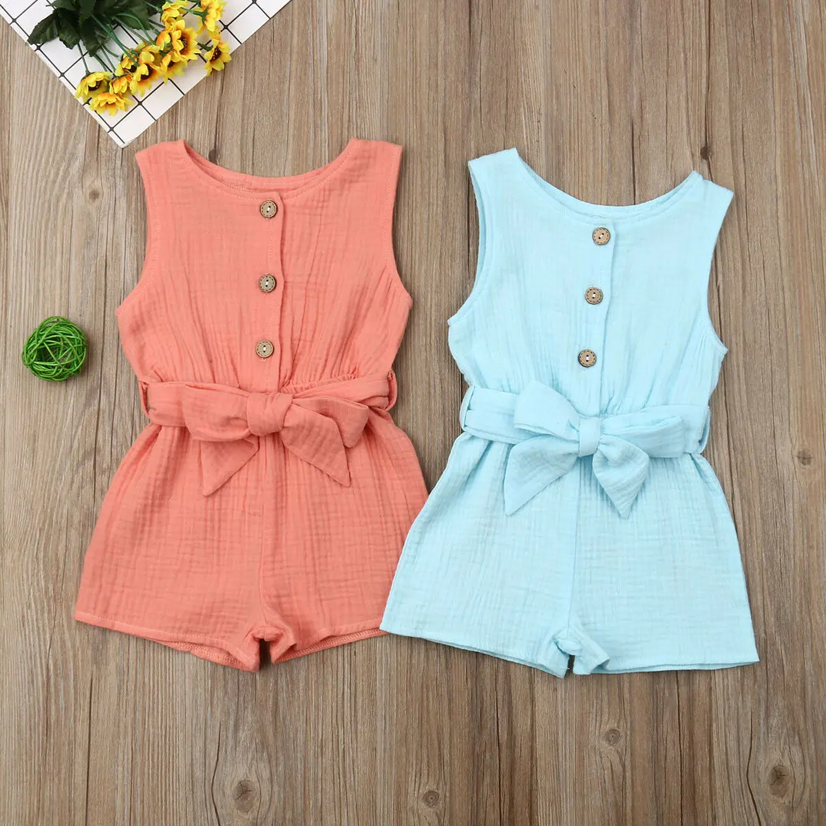

Summer Baby Girl Clothes Sleeveless Home Dress Kids Gift Sweet Jumpsuit Age 0-18 Cotton Sleeveless Romper Overall Outfit