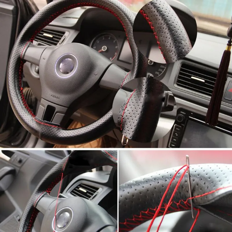 10 шт. стайлинга автомобилей DIY автомобиля Руль Обложка С иголок и ниток