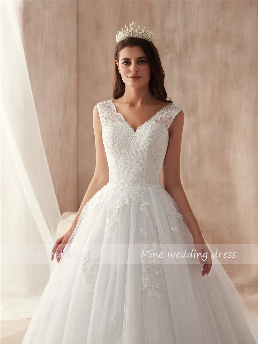 Robe de mariee бальные платья свадебное платье с v-образным вырезом аппликация кружева сексуальные свадебные платья высокое качество свадебное платье новое поступление