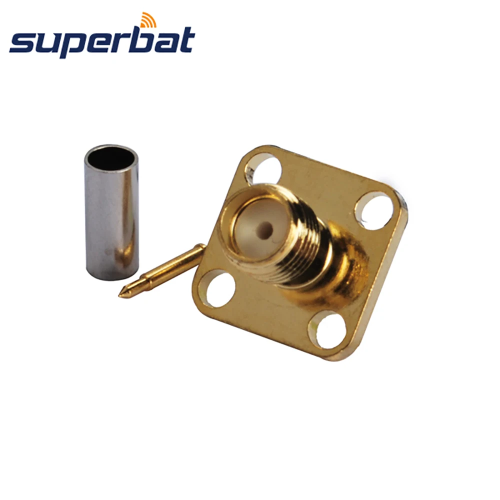 

Superbat RP-SMA Crimp Female(male pin) Flange RF Coaxial Connector for Cable LMR100 RG316 RG174