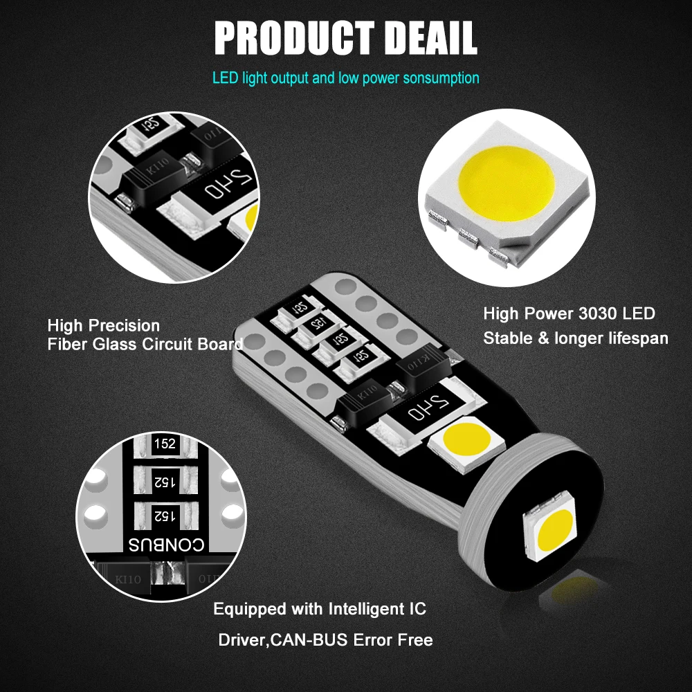 SULUCAR 10 шт. автомобильный T10 Led холодный белый свет 194 W5W LED 168 SMD Авто поворотные