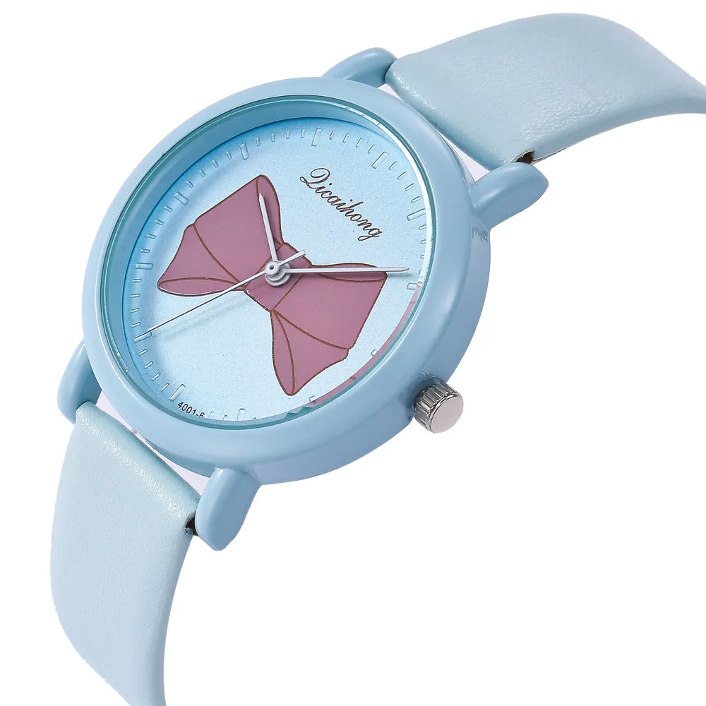 Часы женские модные студенческие кварцевые с ремешком и бантом|Женские наручные