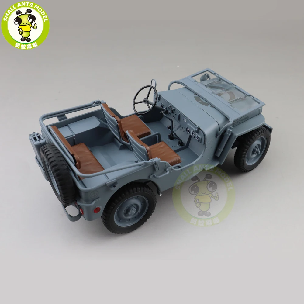 1/18 WELLY 1/4 тонн США Армейский Джип WILLYS Топ вниз литой автомобиль модель игрушки детские подарки для мальчиков девочек серый