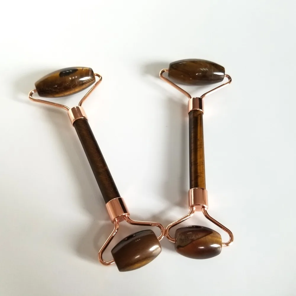 Натуральный тигровый глаз кварцевый массажер ручной резной полированный кристалл массажер целебные камни роликовые драгоценные камни для массажа GY