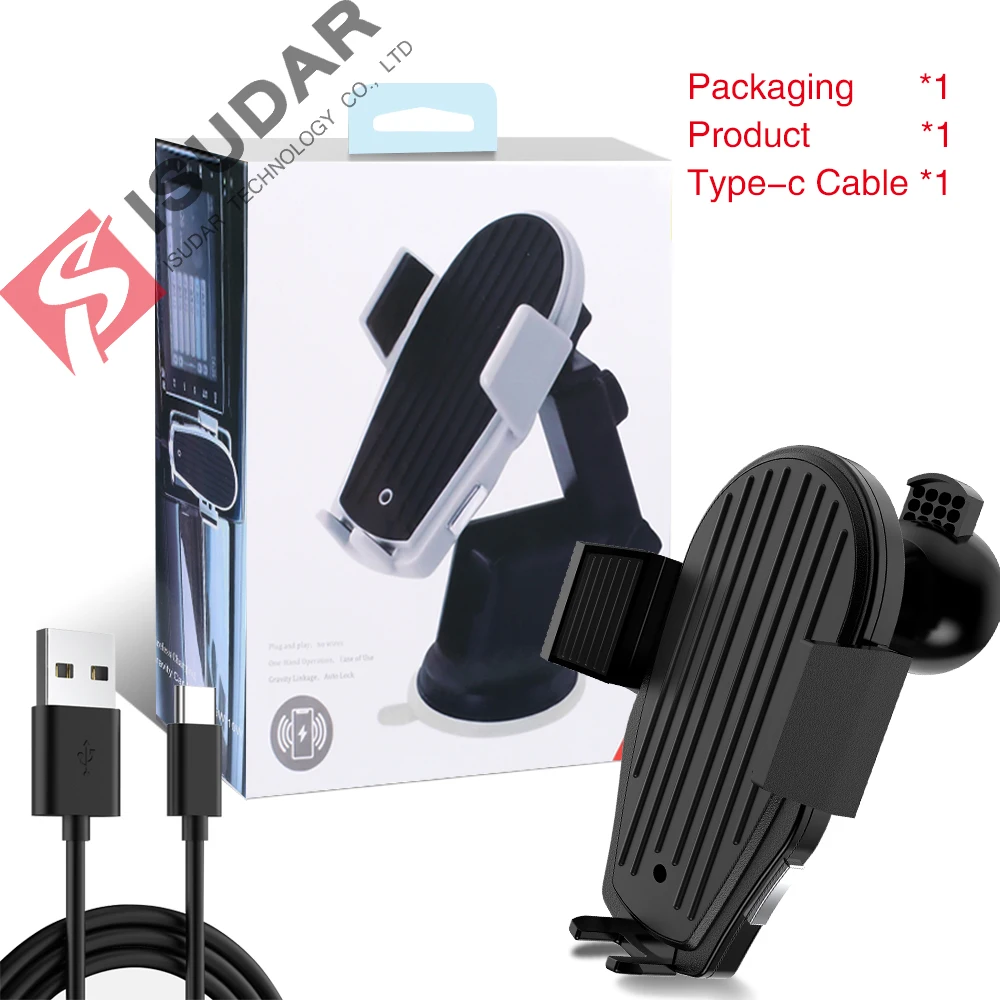 ISUDAR Qi 10 Вт автомобильное беспроводное зарядное устройство для iPhone/samsung/HUAWEI mate