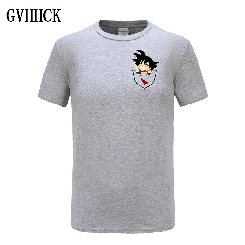 Dragon Ball Футболка мужская летняя Dragon Ball Z Супер Сон Гоку Slim Fit косплей 3D футболки Вегета футболка Homme - Цвет: 3 light gray