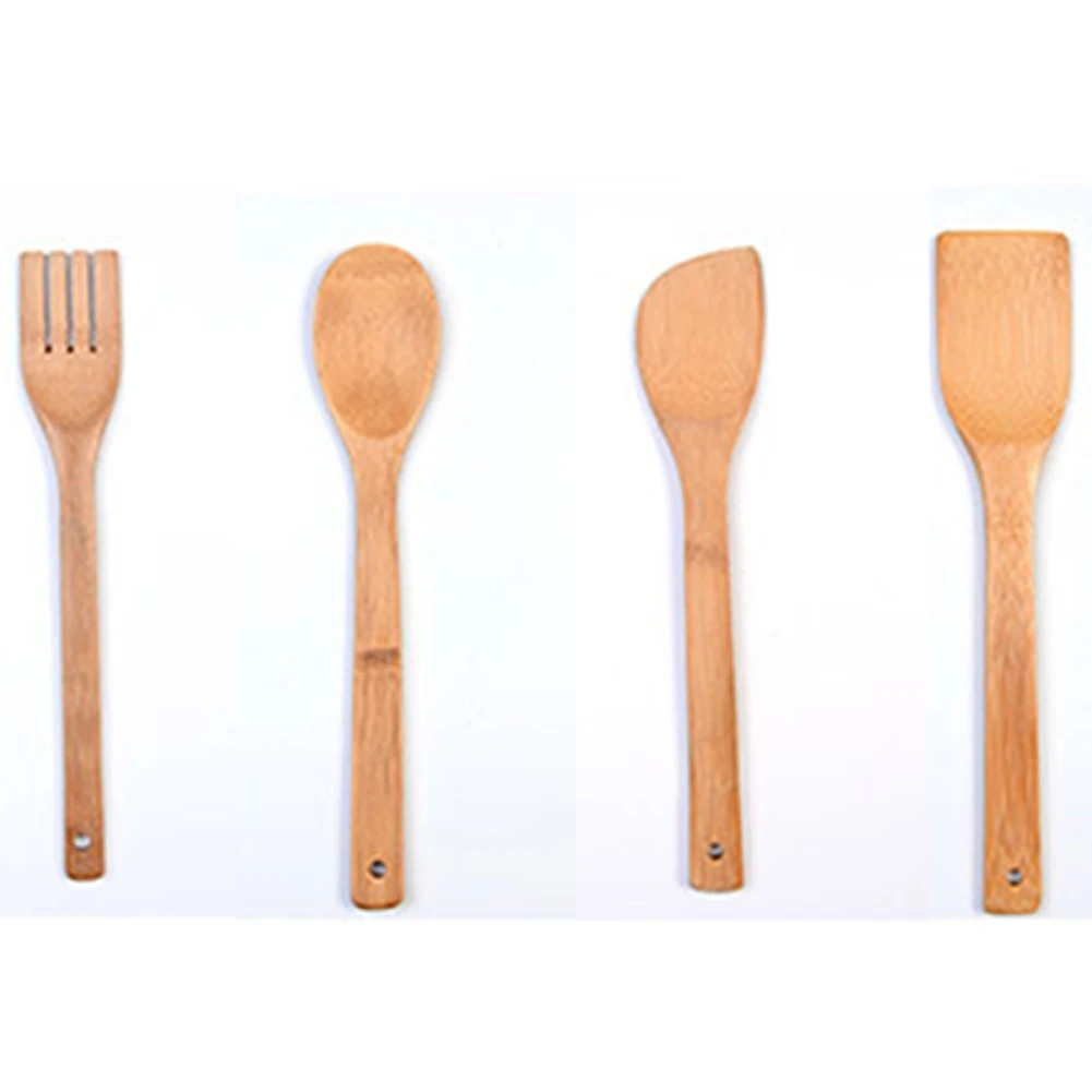 4 шт. длинная ручка бамбуковая шпатель деревянный кухонный инструмент