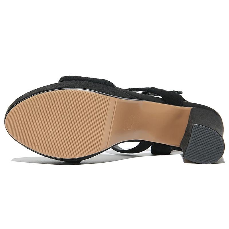 

ENMAYLA 2019 New Fashion Summer High Heel Sandals Kid Suede Basic Casual Buckle Strap Gladiator Sandals Women Size 34-39 LY1135