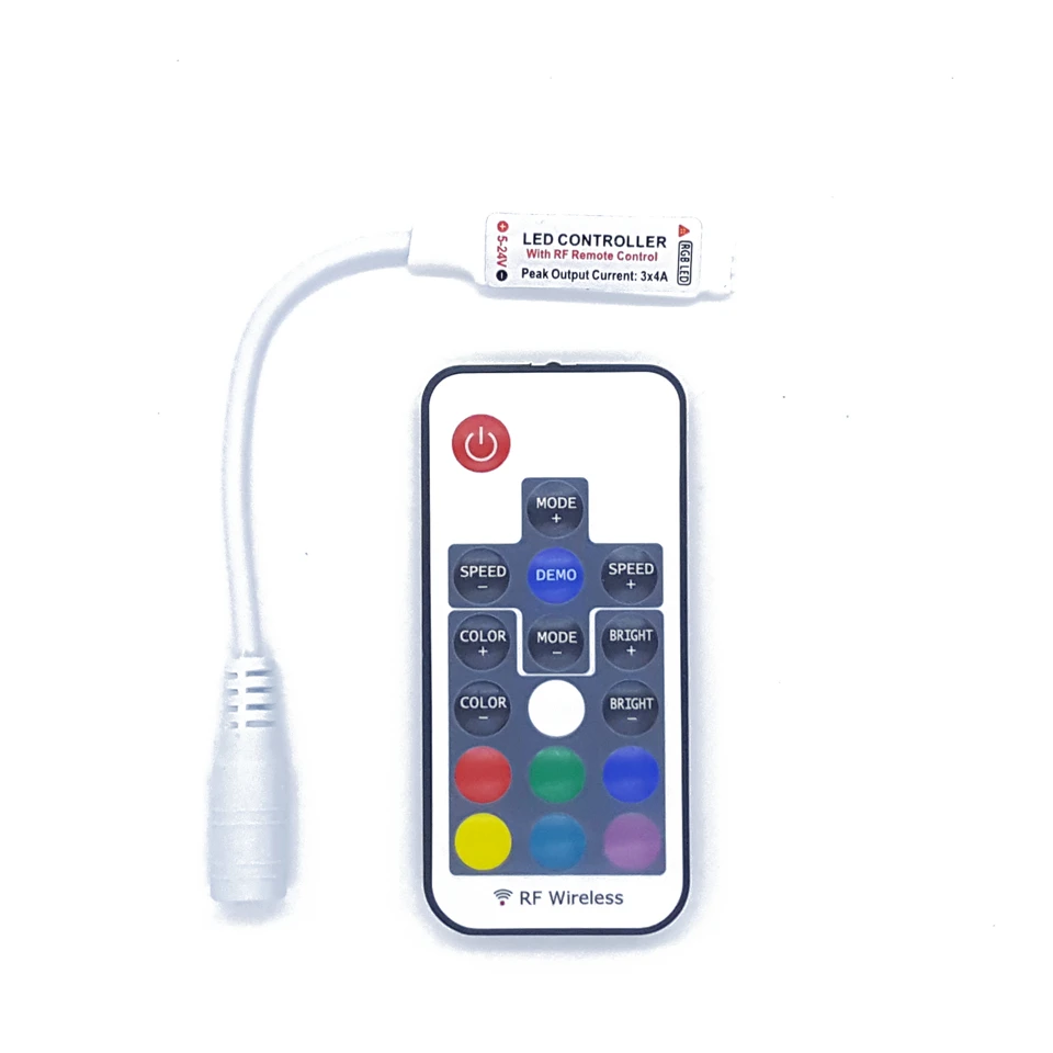 Мини Led RGB пульт дистанционного управления DC5 24V 17key RF беспроводной контроллер с 4pin