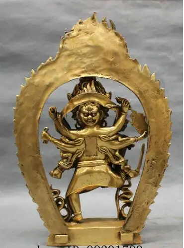 YM 306 13 &quotтибетская латунная буддистская Голова Дракона 4 головы 8 рук Dakini