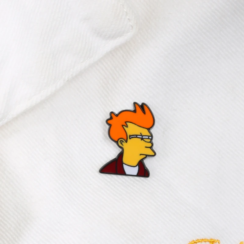 Популярные эмалированные значки и броши Futurama Philip J Fry, броши на булавке, рубашки, нагрудные Куртки, ювелирные изделия, значок для ТВ-шоу для мужчин и женщин, подарок