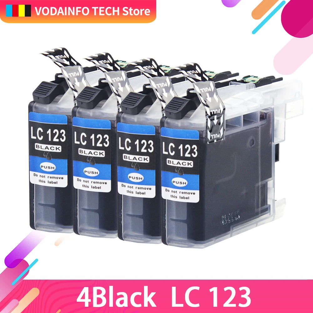 4 черный LC123 LC121 совместимый чернильный картридж для Brother DCP J552DW J752DW J132W J152W J172W MFC J470DW