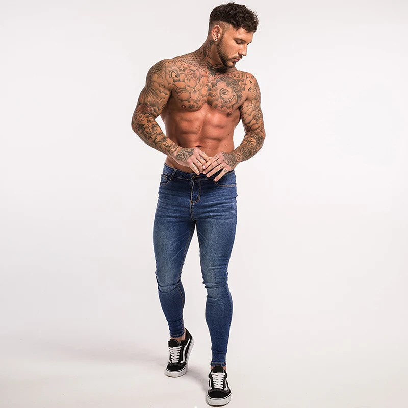 Gingtto Для мужчин джинсы Slim Fit узкие стрейч эластичный пояс хип хоп классический