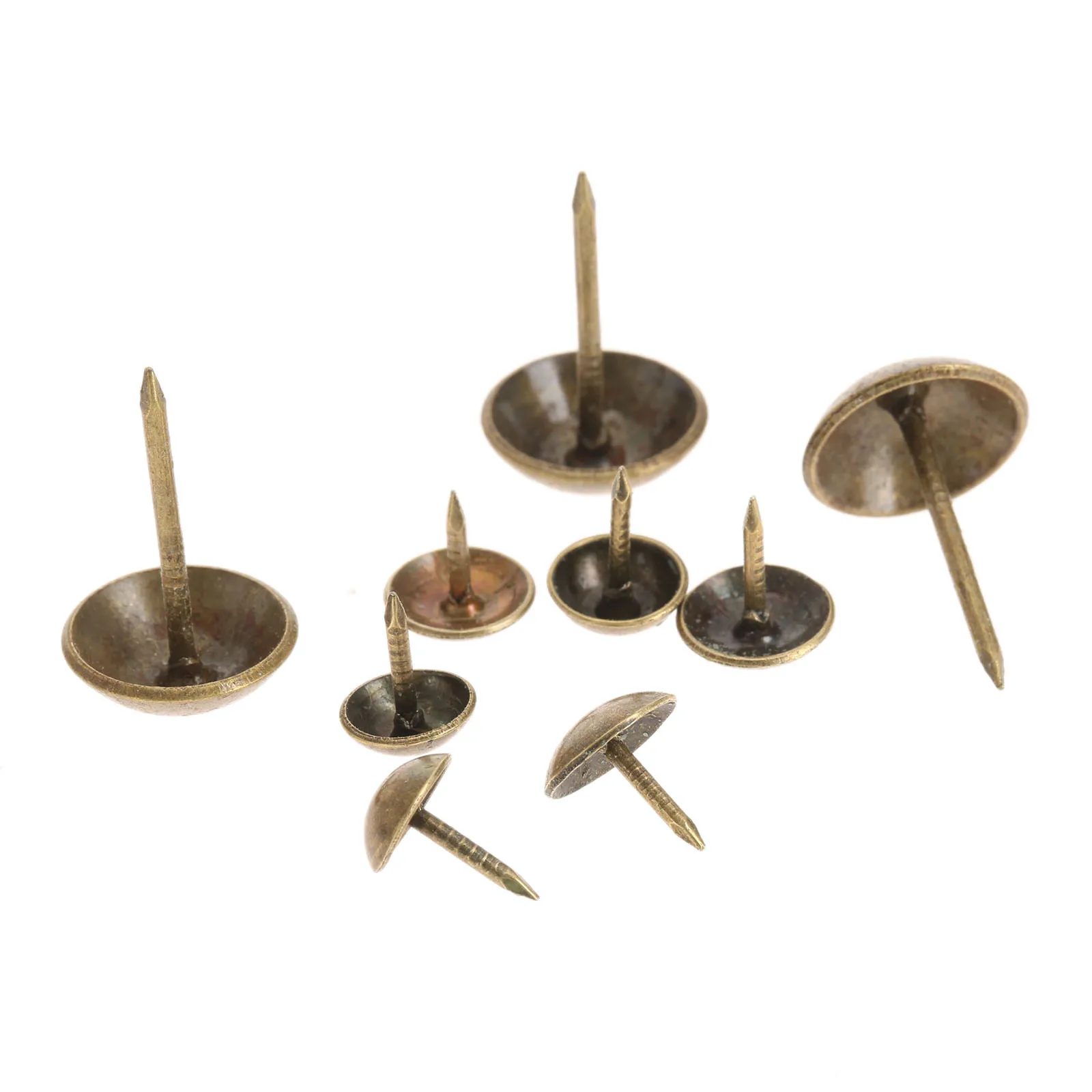 

100Pcs Antique Bronze Iron Upholstery Nail Jewelry Wine Case Box Sofa Decorative Tack Stud Pushpin Doornail Vintage Hardware