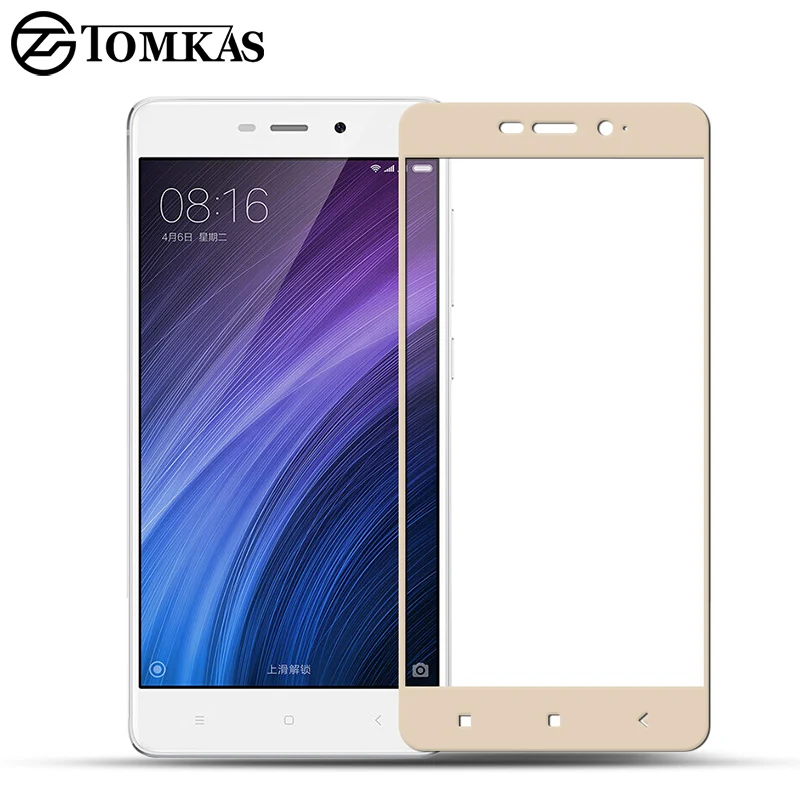 Защитное стекло TOMKAS для Xiaomi Redmi 4 32 Гб твердость 9H устойчивое к царапинам полное