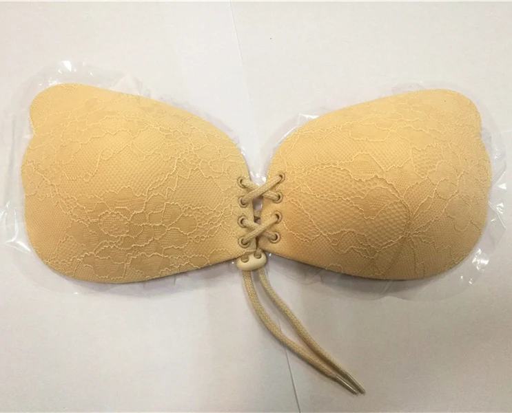 100 PCS Sexy Strapless Bras For Women Lace Push up Bra Invisible Wire Free Girls Padded Underwear  Small Chest Brasier Mujer