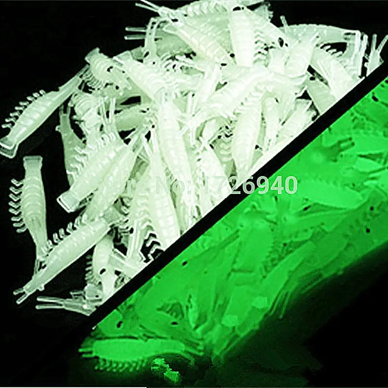100 шт. рыболовные приманки в форме креветки 4 см|shrimp light|light baitfishing lure |
