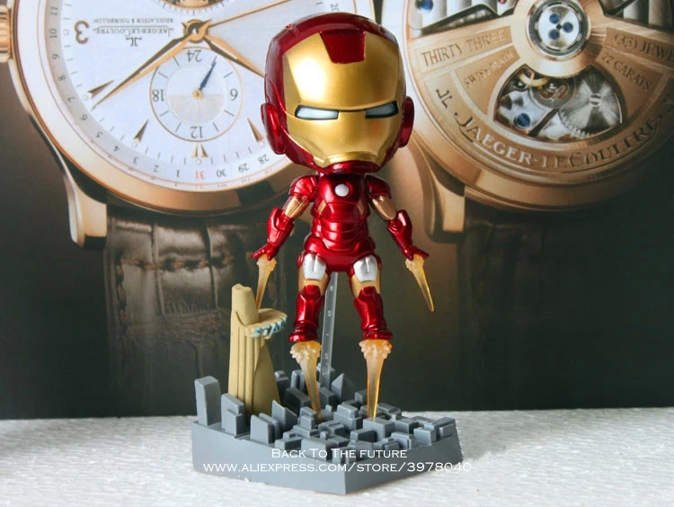 Disney Marvel Мстители 3 шт./компл. Железный человек версии Q фигурка аниме украшение ПВХ