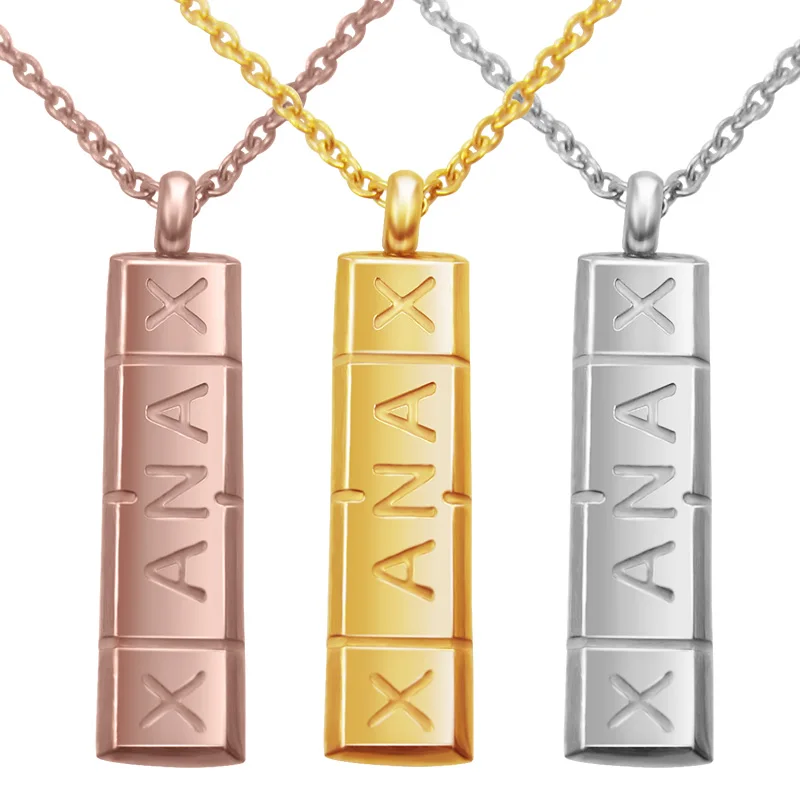 Модные Нержавеющая сталь Xanax Вертикальная таблетки бар Подвеска Цепочки и