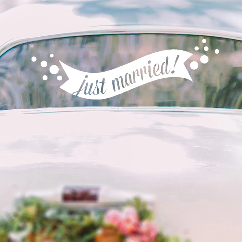 

Just Married Banner Car Sticker Wedding Decor Beauty Fashion Wedding Poster Mural Decals Decor Poster Mural LX149