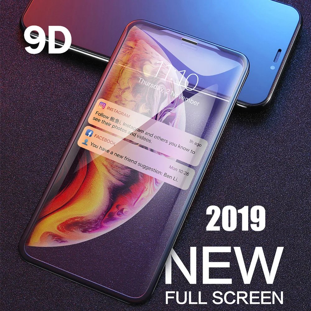 Стекло защитное закаленное с полным покрытием 3D для iPhone стекло 12 11 Pro Max mini XR X XS 6 6s 7