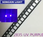 100 ПК-диоды 2835 3528 SMD УФ светодиодсветодиодный фиолетовая лампа Bead 395-нм ультрафиолетовые светоизлучающие диоды ультрафиолетовая SMT светодиодная лампа