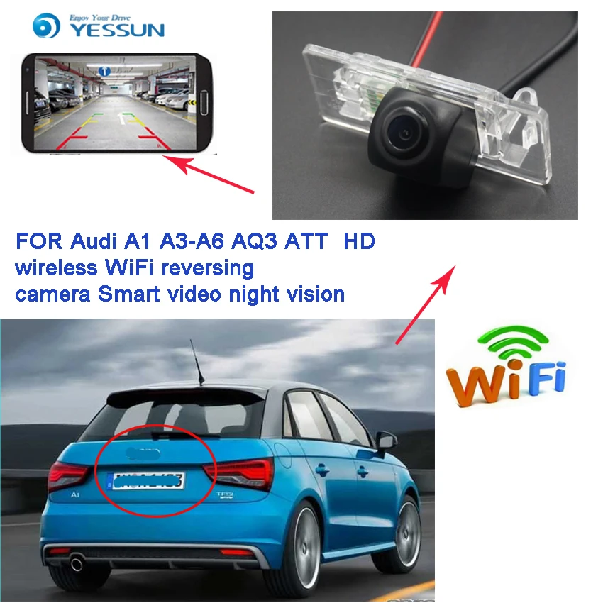 New Arrival! wireless connection car reversing HD camera For Audi A1 8X A3 A4 A4L S4 RS4 A5 S5 RS5 Q5 Car wireless backup camera