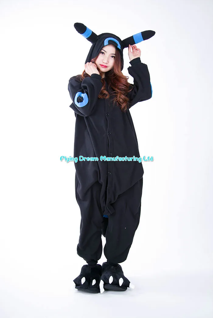 Косплей Аниме Синий блестящий умбреон Покемон Onesie костюмы на Хэллоуин для