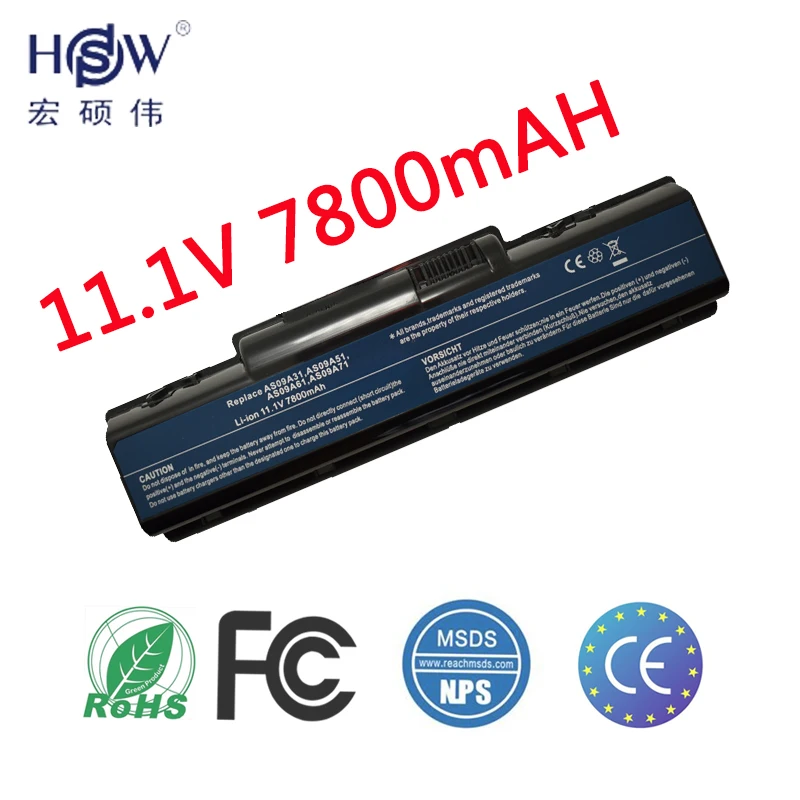 HSW 7800MAH Аккумулятор для ноутбука EasyNote TR81 TR82 TR83 TR85 TR87 EMACHINES E525 E627 E725 D525 D725 G620 G627 G725