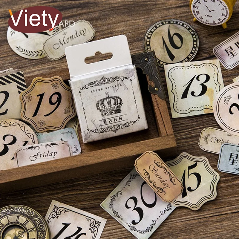 

45 pcs/lot Vintage stamps numeral mini paper sticker DIY diary planner decorative sticker album scrapbook stationery